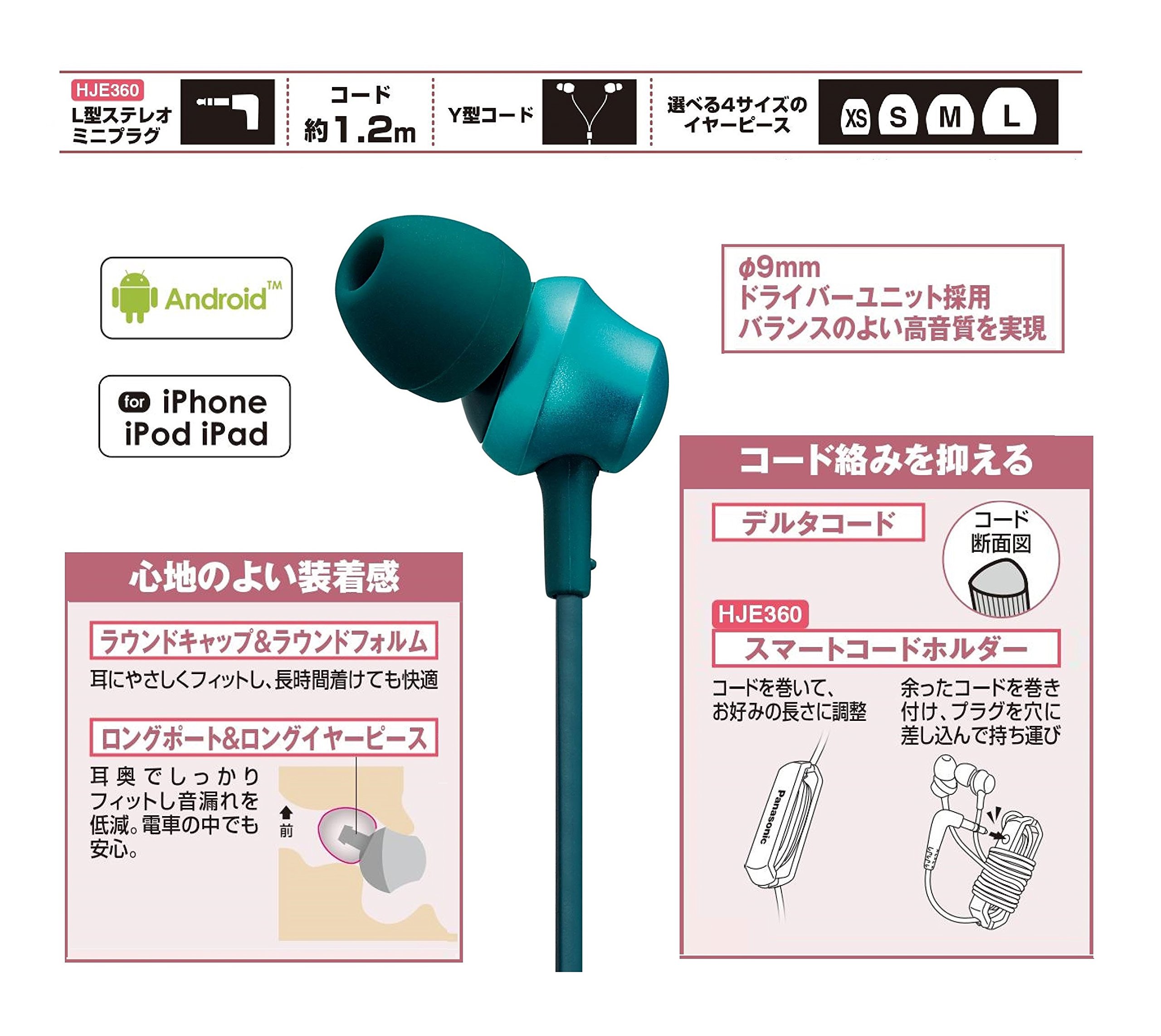 (未使用･未開封品)　パナソニック カナル型イヤホン ライトブルー RP-HJE360-AB wyeba8q Amazon.co.jp: パナソニック カナル型イヤホン ライトブルー RP